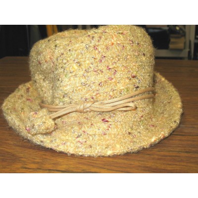 NINE WEST Tan Beige Color Flecks s Soft Wool Blend Fedora Trilby Hat Cap  eb-54210595